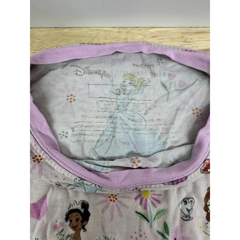 Little Sleepies OG Disney Princess Pajama Set Pink Bamboo 2T Pants Long Sleeve